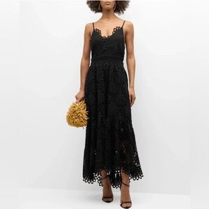 NWT Ramy Brook Embroidered Belle Dress in Black size Small